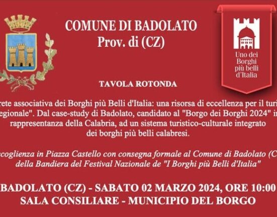 Sabato 2 marzo a Badolato tavola rotonda sui Borghi più belli d’Italia